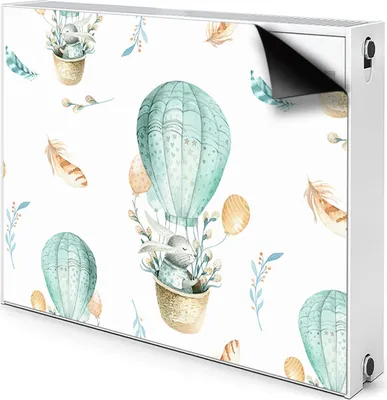Produktbild von Magnet Heizkörperabdeckung Heizkörperverkleidung Verkleidung Abdeckung 80x60 cm - Kaninchen, in, Ballon