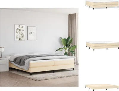 Produktbild von vidaXL Boxspringbett Creme 200x200 cm Stoff -  Betten & Bettgestelle