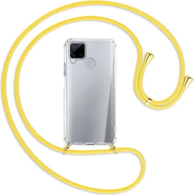 Produktbild von Handykette Backcover-Schutzhülle mit Band (Metall goldfarben) für Realme Narzo 30A (RMX3171) - gelb