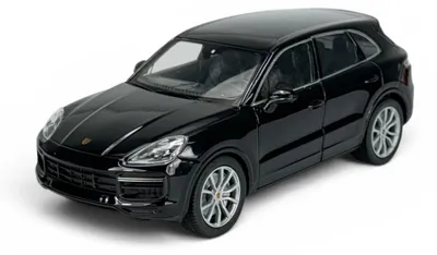 Image de Welly, Porsche Cayenne 3 Turbo, noir, modèle réduit en métal à l'échelle 1:24, présenté dans une boîte, référence 24092