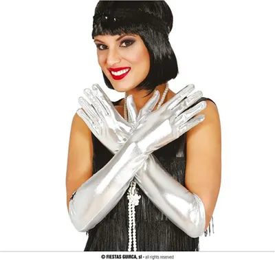 Netz Handschuhe Damen - Ultradünn & Durchsichtig Mit Metallic-Farbe