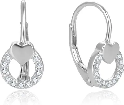 Produktbild von Gentle silver earrings with heart AGUC2701