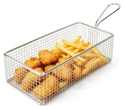 Image de Panier en acier inoxydable avec poignée, pour friteuse