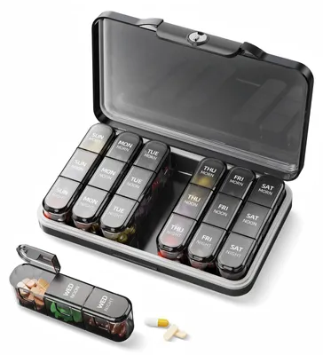 Zdjęcie produktu dla Pudełko na tabletki na 7 dni z 3 przegródkami