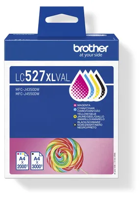 Productafbeelding van Brother LC-527XLVAL inktpatronen, multipack, geschikt voor MFCJ4350DW/4550DW