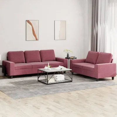 Produktbild von Maison Exclusive - 2-tlg. Sofagarnitur Weinrot Stoff