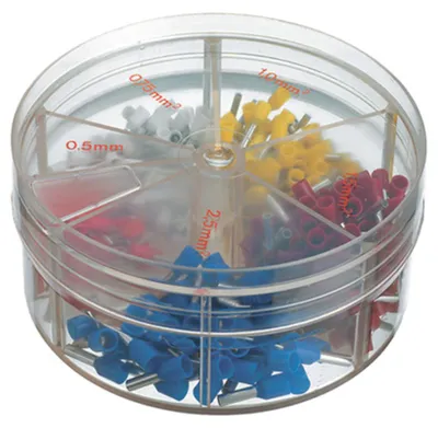 Produktbild von Dönges Aderendhülsen-Sortiment, isoliert, 0,5 - 2,5 mm², Streudose, DIN