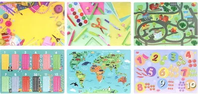 Image de Sets de table pour enfants 65x45cm 6 décors, Mix