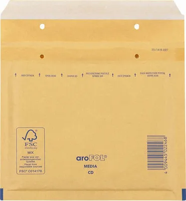Produktbild von 100x AROFOL CLASSIC Luftpolstertasche  CD 180x165mm für CD/DVD braun