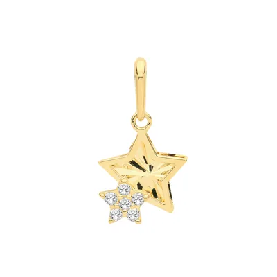 Produktbild von Modischer 9 Karat (375) Gold Damen - Anhänger mit Zirkonia - 22mm*12mm; TRS28215
