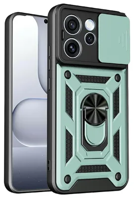 Produktbild von OPPO Reno15 Pro Hülle - Coverup Armor Ring Ständer Back Cover mit Kamera Schutz - Grün