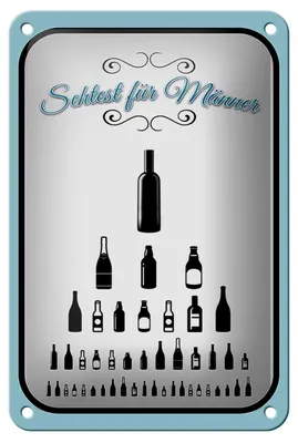 Produktbild von Blechschild Spruch 12x18cm Sehtest für Männer Bier Alkohol