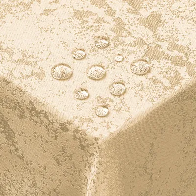 Produktbild von DecoHomeTextil Jacquard Tischdecke GRANIT Meliert mit Lotus Effekt Champagner Eckig 130 x 260 cm