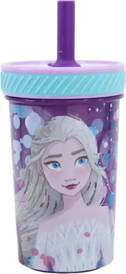 Zdjęcie produktu dla Odporny na przechylanie kubek do picia Disney Frozen PP 370 ml - plastikowy kubek Drop Safe z systemem Smartgrip