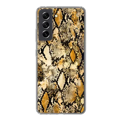 Produktbild von MuchoWow® Handyhülle Schutzhülle Hülle für Samsung Galaxy S21 FE Tiermuster - Schlange - Gold - Schwarz Silikon Softcase Handy Hülle - Mobiltelefonhülle