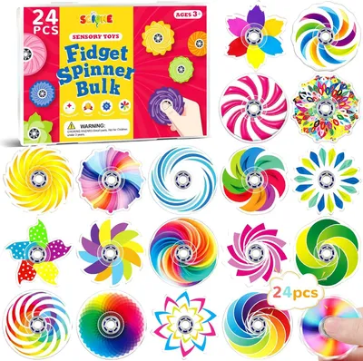 Productafbeelding van Fidget spinners voor kinderen - Set van 24 - Mini kleurrijke handspinners - Regenboog sensorisch speelgoed