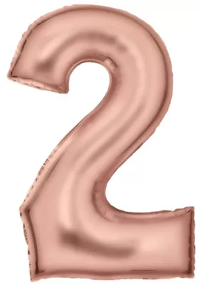 Immagine prodotto di Palloncino in foil a forma di numero 2, satinato, oro rosa, 86 cm - Amscan