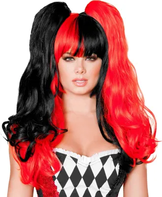 Produktbild von Harlekin Perücke schwarz-rot - für Fasching