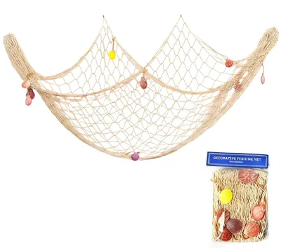 Immagine prodotto di Grande decorazione da parete a forma di rete da pesca, ideale per ambienti a tema marino