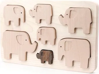 Produktbild von Bajo Holz Formenpuzzle Elefanten - Lernspielzeug 7 Teile