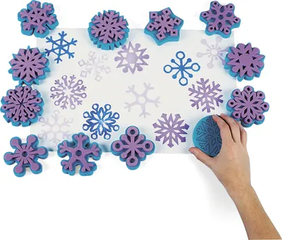 Produktbild von Kinderstempel XXL Schneekristalle Eiskristalle Weihnachten 12 verschiedenen Motiven