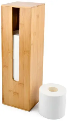 Produktbild von Famanu Toilettenpapierhalter für 4 Rollen mit Deckel - Bamboe, stehend