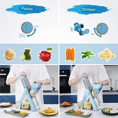 Immagine prodotto di Mandolina 5 in 1 per frutta e verdura, sicura ed efficiente