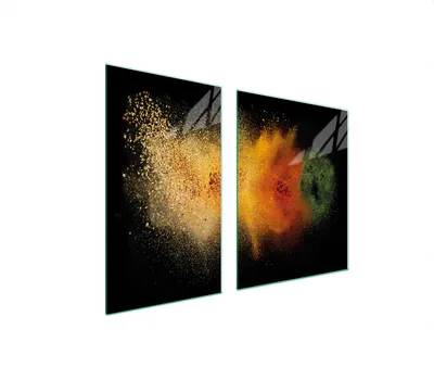Immagine prodotto di Piastre copri fornelli 2 pezzi 100x52 Copri piano cottura in Vetroceramica tagliere in vetro spezie colorate