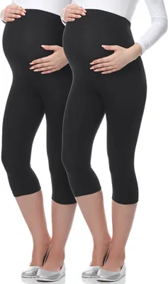 Produktbild von Be Mammy 3/4 Umstandsleggings aus Viskose BE-03 2er Pack (Schwarz/Schwarz, S)