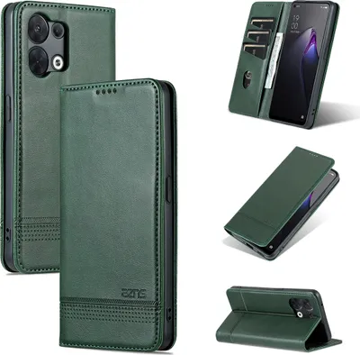 Image de Housse en cuir Oppo Reno8, étui à rabat Portefeuille Fermeture magnétique Support Housse de protection pour Oppo Reno8 Vert