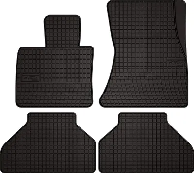 Produktbild von Gummifußmatten passend für BMW X5 E70 (SUV, Bj. 2006-2013) –  schwarz, passgenau, mit Befestigungen set 4 Stk. - Gummi-Automatten