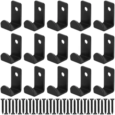 Wandhaken-Set 16-tlg. schwarz, L-Form, Metall, 2 kg Belastbarkeit