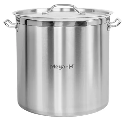 Immagine prodotto di Pentola gastronomica alta in acciaio inossidabile con coperchio Mega-M PRO 50 l 40x40 cm