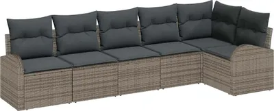 Produktbild von vidaXL Gartensofa-set Grau Poly-Rattan