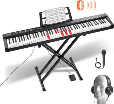 Image de Clavier numérique 88 touches avec 1000 rythmes - Piano électrique Piano avec support - Idéal pour les débutants et les professionnels
