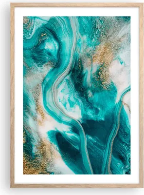 Produktbild von Gerahmtes Poster - Rahmen in heller Eiche - Wasser Meer Ozean - 50x70 cm - Wand Bild - Wanddeko - Wandbilder - Kunstposter - Wandposter - Bilderrahmen - Bilder - Kunstdruck - P2NPA50x70-5108