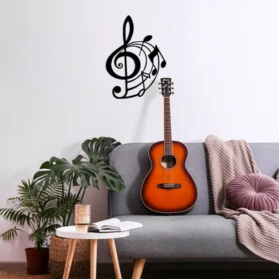 Produktbild von Wallity, Musıcal- SKL2533, Schwarz, Sonstige Wohndekorationen, 50 x 70 cm, 100% Metall (Dicke: 1