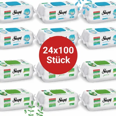 Produktbild von Sleepy Easy Clean Oberflächenreinigungstücher – 12x100 Ocean + 12x100 White Soap | Reinigungstücher Set