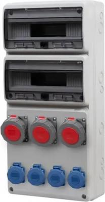 Produktbild von IP65 Stromverteiler 32M Wandverteiler verdrahtet Steckdosen Modulen Anzahl -32 CEE 3x32A 4x230V