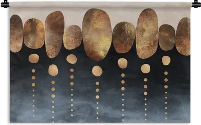 Produktbild von MuchoWow® Wandteppich Wandbehang Gold - Abstrakt - Luxus 90x60 cm Tapisserie Dekoration Wandtuch - Wandskulpturen - Bildteppich