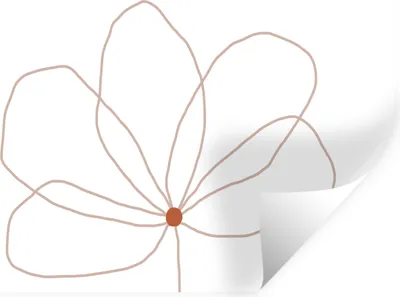 Produktbild von MuchoWow® Wandtattoo Wandsticker Wandaufkleber Blume - Strichzeichnung - Natur 60x40 cm Selbstklebend und Repositionierbar - Wierderverwendbar - Selbstklebend