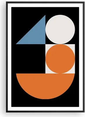Produktbild von Gerahmtes Poster - Schwarzer Rahmen - Stück Geometrisch Räder - 70x100 cm - Wand Bild - Wanddeko - Wandbilder - Kunstposter - Wandposter - Bilderrahmen - Bilder - Kunstdruck - P2BPA70x100-4879