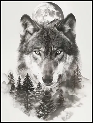 Produktbild von Plakat 75x100cm Wolfgeist des Waldes