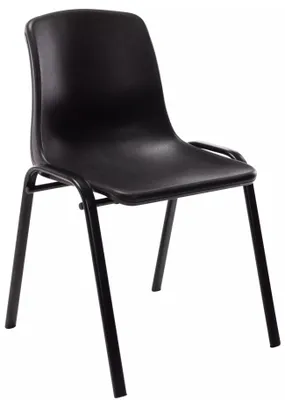 Produktbild von In And OutdoorMatch Stapelstuhl Jaylan - Praktischer Stuhl - Sitzfläche aus Kunststoff - Modernes Design - Schwarz