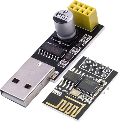 Produktbild von AZ-Delivery Mikrocontroller ESP8266 ESP-01S mit USB-Adapter Wlan WiFi Modul, 1x Set
