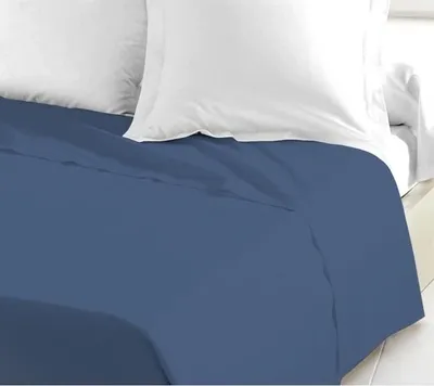 Immagine prodotto di LOVELY HOME Lenzuolo piatto - 180 x 290 cm - 100% cotone - Blu
