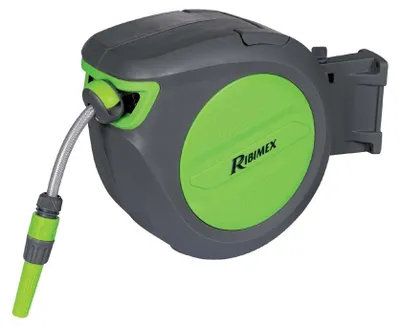 Obrázek produktu pro Zahradní zatahovací hadice PCV 20 m RIBIMEX, automatický naviják