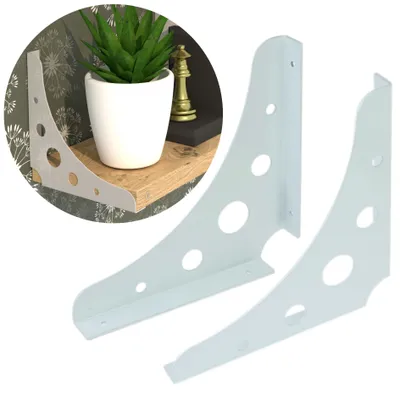 Produktbild von Moderne Regalträger für Wandregale, FLEX 200 x 200 mm, weiß, 2 Stück