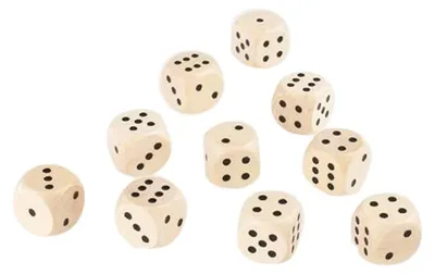 Produktbild von Augenwürfel -Spielwürfel aus Holz -25 mm - 10 Stück - 5959