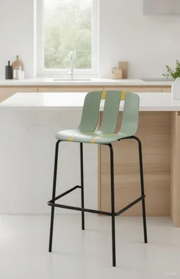 Immagine prodotto di Sgabello da bar nero e verde Sgabello da cucina di design Sedute